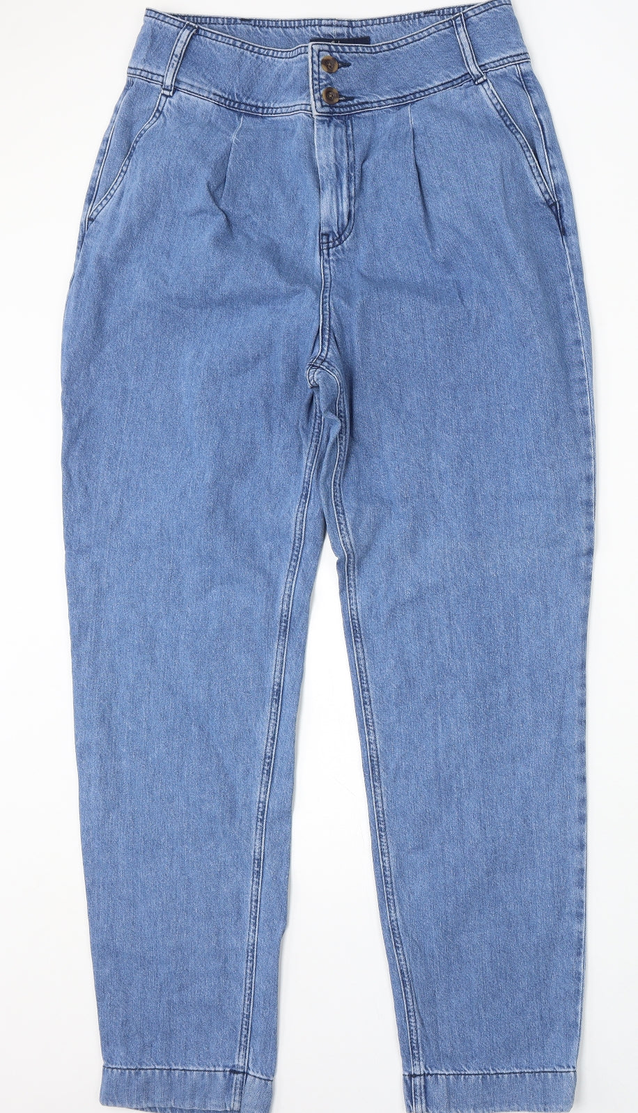 Boden Womens Blue Cotton Mom Jeans Size 12 L32 in Regular Button