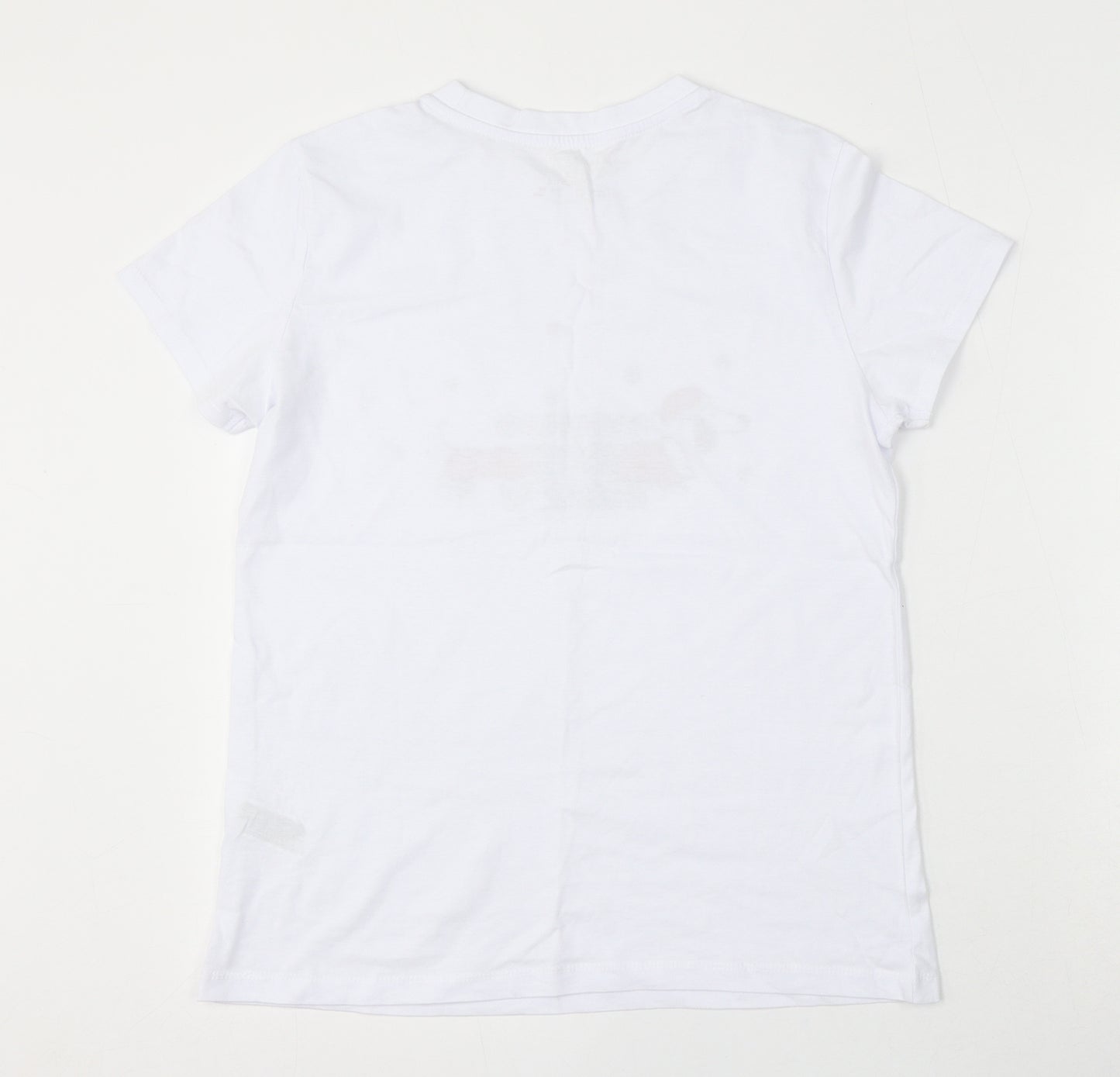 Primark Womens White Cotton Basic T-Shirt Size 10 Round Neck - Daschund Through the Snow