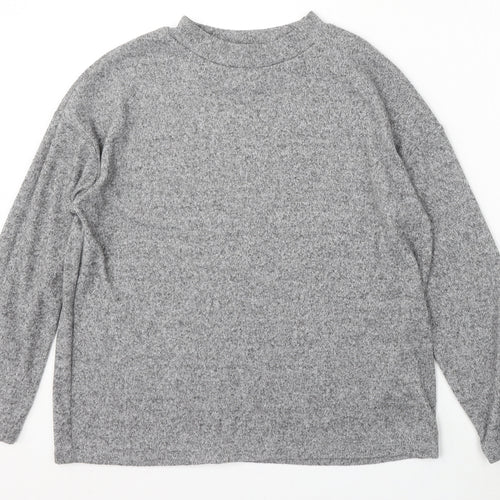 F&F Womens Grey Round Neck Polyester Pullover Jumper Size M