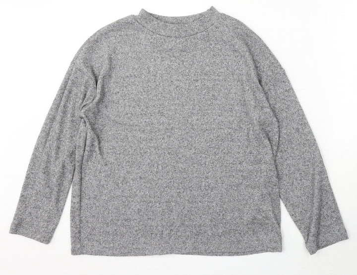 F&F Womens Grey Round Neck Polyester Pullover Jumper Size M