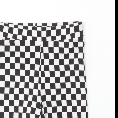 H&M Womens White Check Cotton Sweat Shorts Size XS L8 in Regular