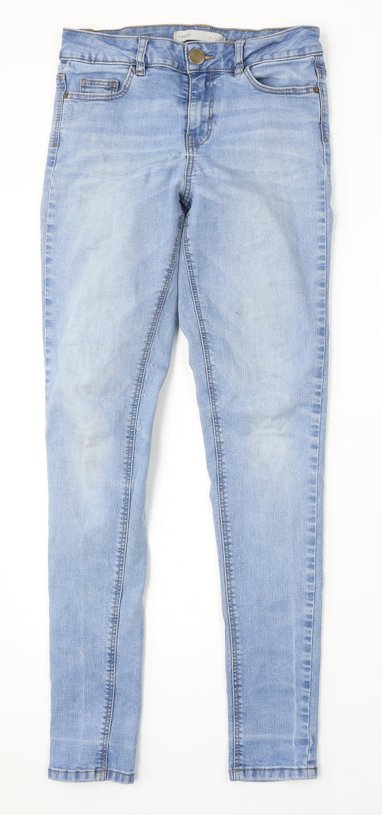George Womens Blue Cotton Skinny Jeans Size 8 L31 in Regular Button