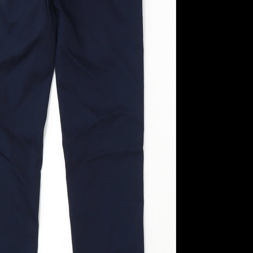 BB Womens Blue Polyester Trousers Size 30 in L27 in Regular Hook & Eye