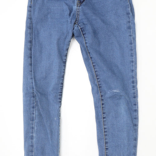Denim & Co. Womens Blue Cotton Skinny Jeans Size 8 L27 in Regular Button