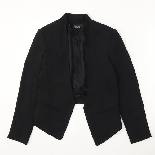 Topshop Womens Black Polyester Jacket Blazer Size 6