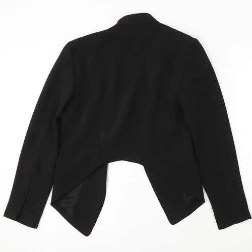 Topshop Womens Black Polyester Jacket Blazer Size 6