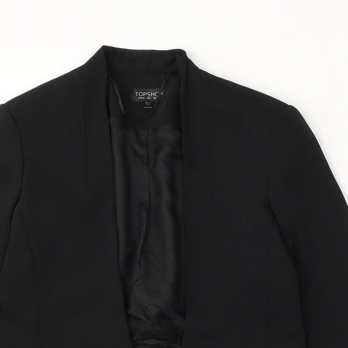 Topshop Womens Black Polyester Jacket Blazer Size 6