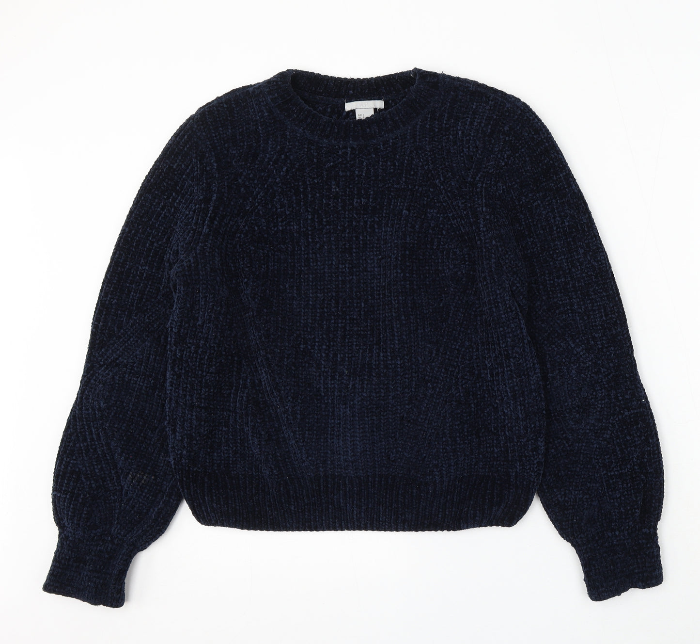 H&M Womens Blue Round Neck Polyester Pullover Jumper Size S