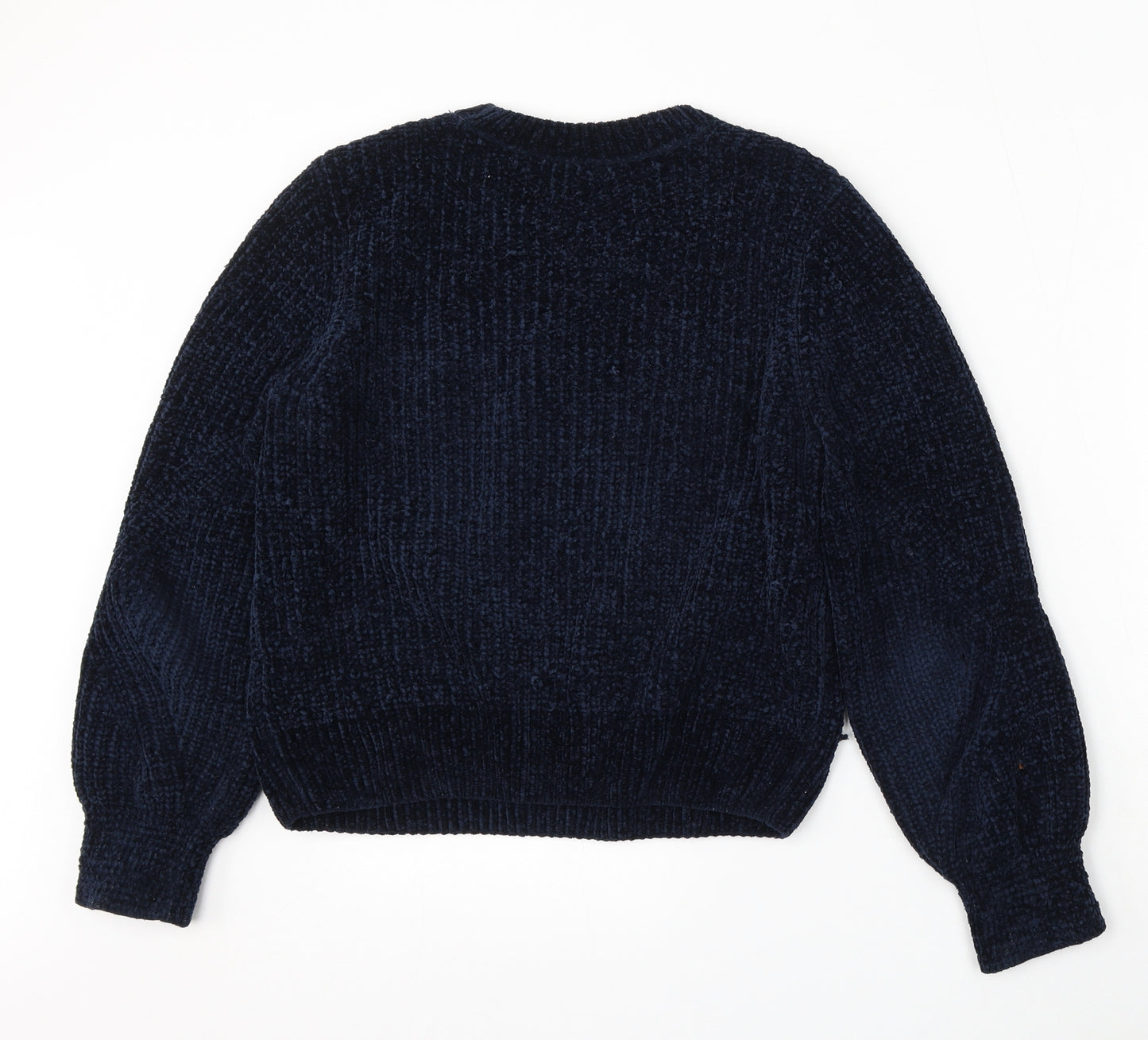 H&M Womens Blue Round Neck Polyester Pullover Jumper Size S