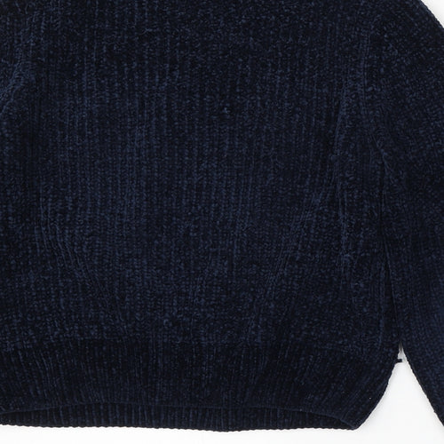 H&M Womens Blue Round Neck Polyester Pullover Jumper Size S