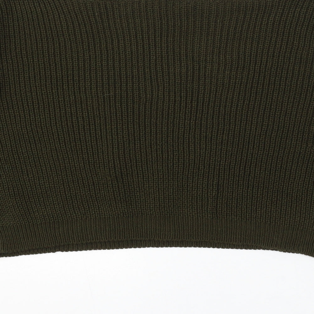 PRETTYLITTLETHING Womens Green Boat Neck Polyester Pullover Jumper Size S