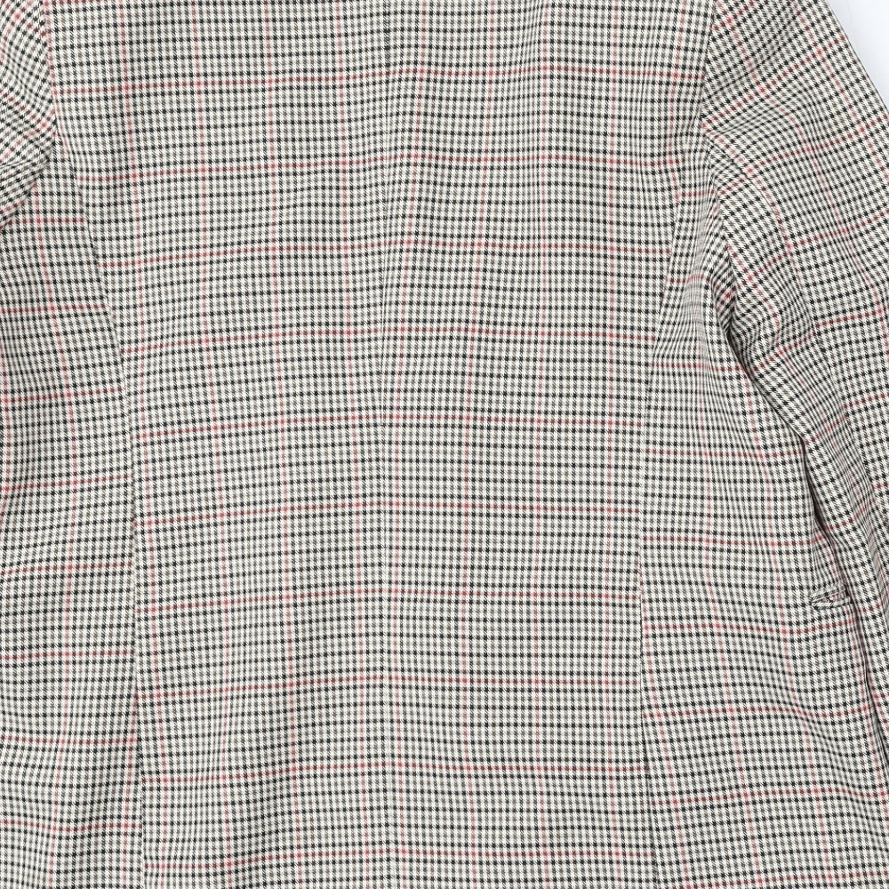 New Look Womens Multicoloured Gingham Polyester Jacket Blazer Size 16
