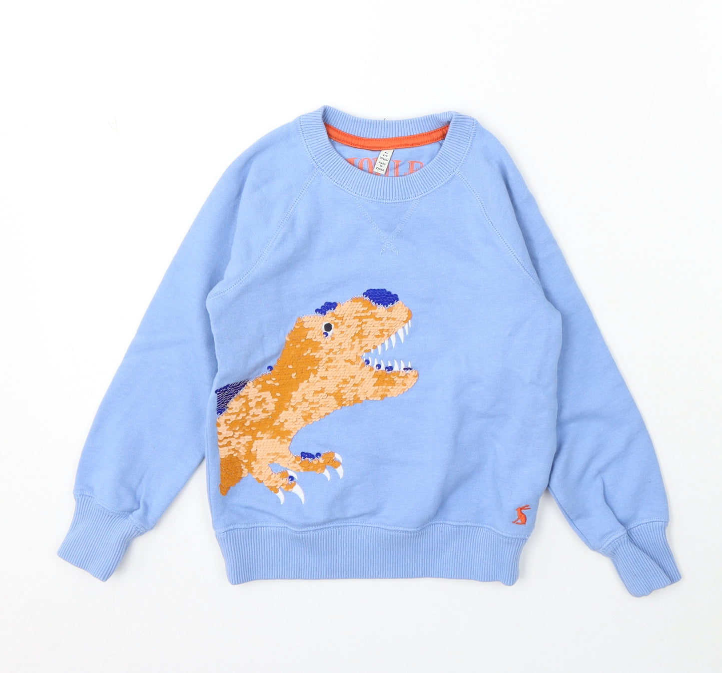 Joules Boys Blue Cotton Pullover Sweatshirt Size 4 Years - Dinosaur