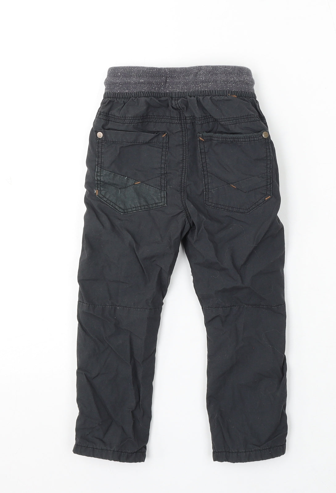 NEXT Boys Grey Cotton Cargo Trousers Size 18-24 Months Drawstring