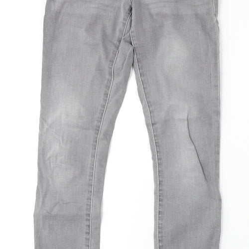 Topshop Womens Grey Cotton Skinny Jeans Size 26 in L32 in Regular Button