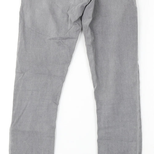 Topshop Womens Grey Cotton Skinny Jeans Size 26 in L32 in Regular Button