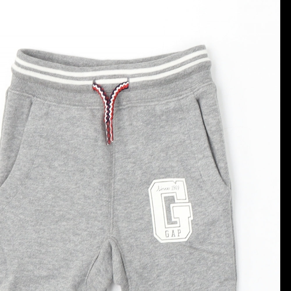 Gap Boys Grey Cotton Jogger Trousers Size 12-18 Months Drawstring