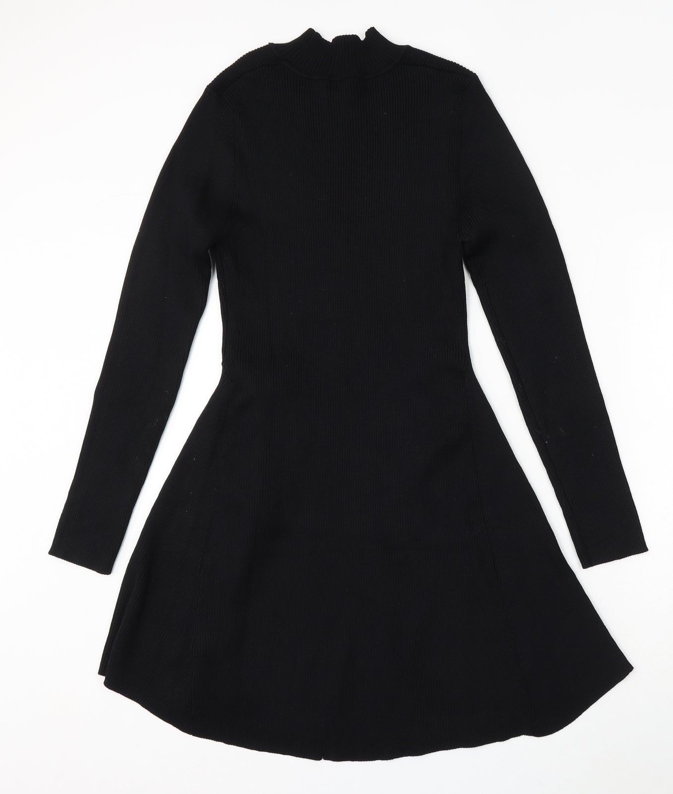 Primark Womens Black Polyester Jumper Dress Size 12 Round Neck