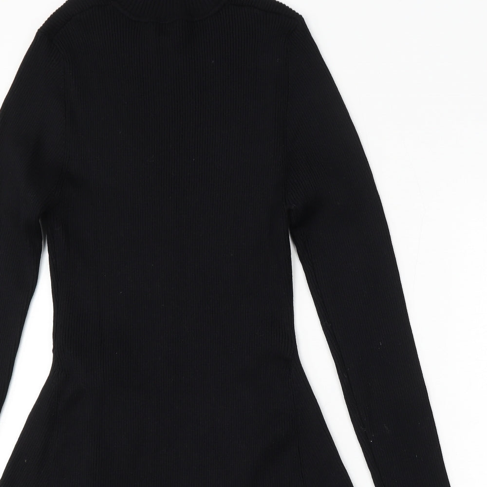 Primark Womens Black Polyester Jumper Dress Size 12 Round Neck
