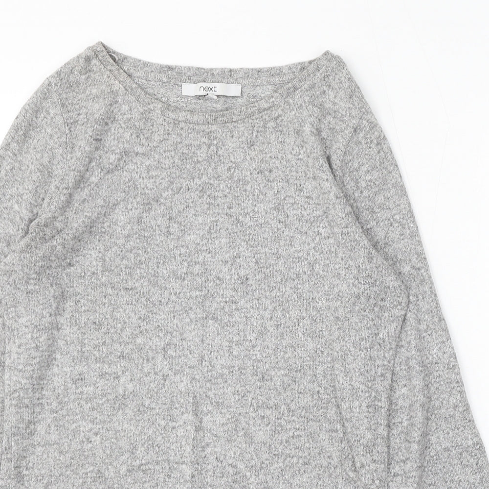 NEXT Womens Grey Round Neck Viscose Pullover Jumper Size 6