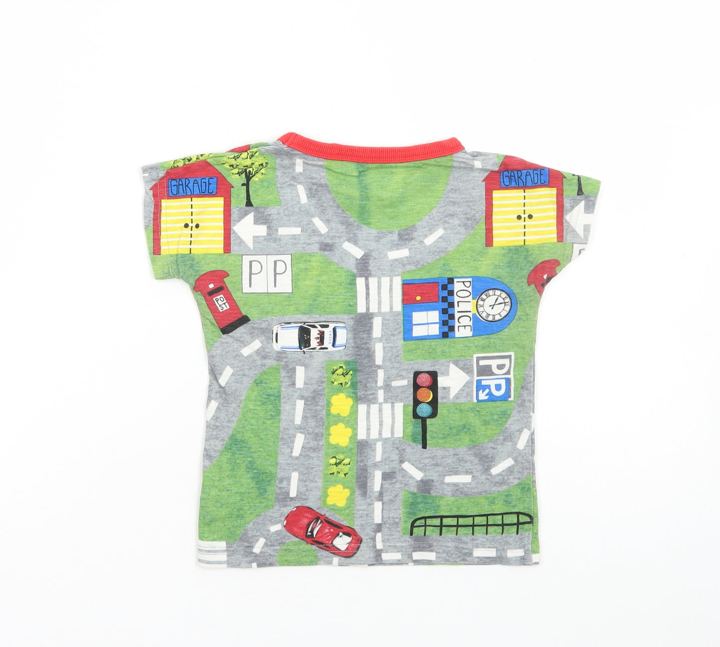 NEXT Boys Multicoloured Cotton Basic T-Shirt Size 12-18 Months Round Neck Pullover - Road