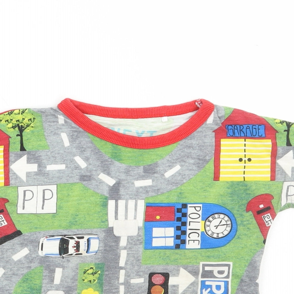 NEXT Boys Multicoloured Cotton Basic T-Shirt Size 12-18 Months Round Neck Pullover - Road