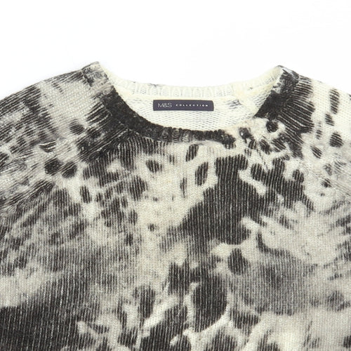 Marks and Spencer Womens Multicoloured Round Neck Geometric Acrylic Pullover Jumper Size 12