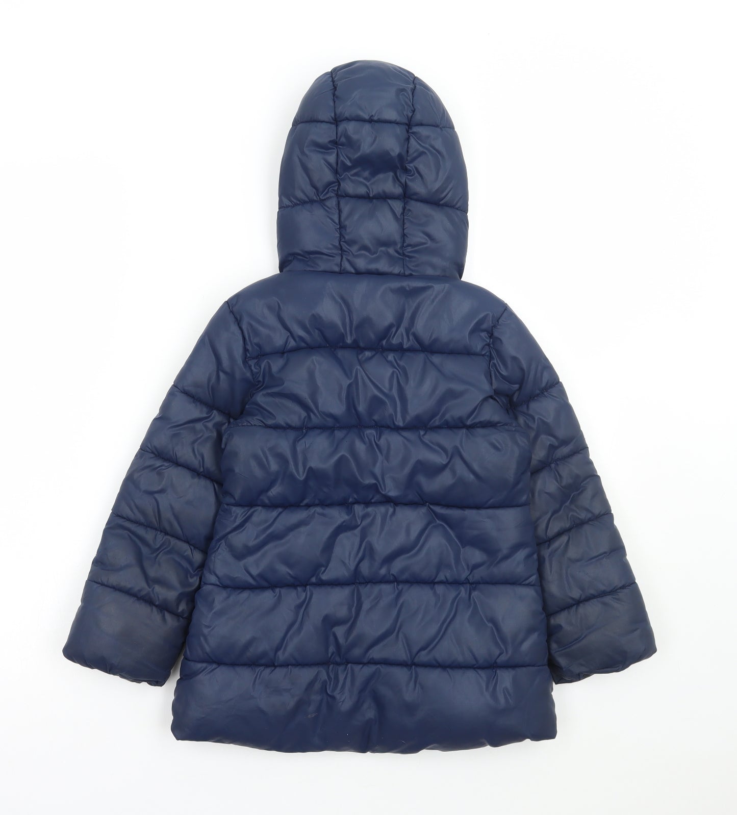 United Colors of Benetton Girls Blue Puffer Jacket Coat Size 4-5 Years Zip