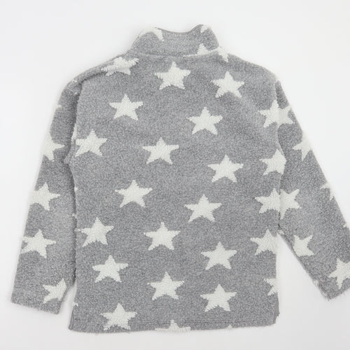 NEXT Womens Grey Geometric Polyester Pullover Sweatshirt Size XS Zip - Stars