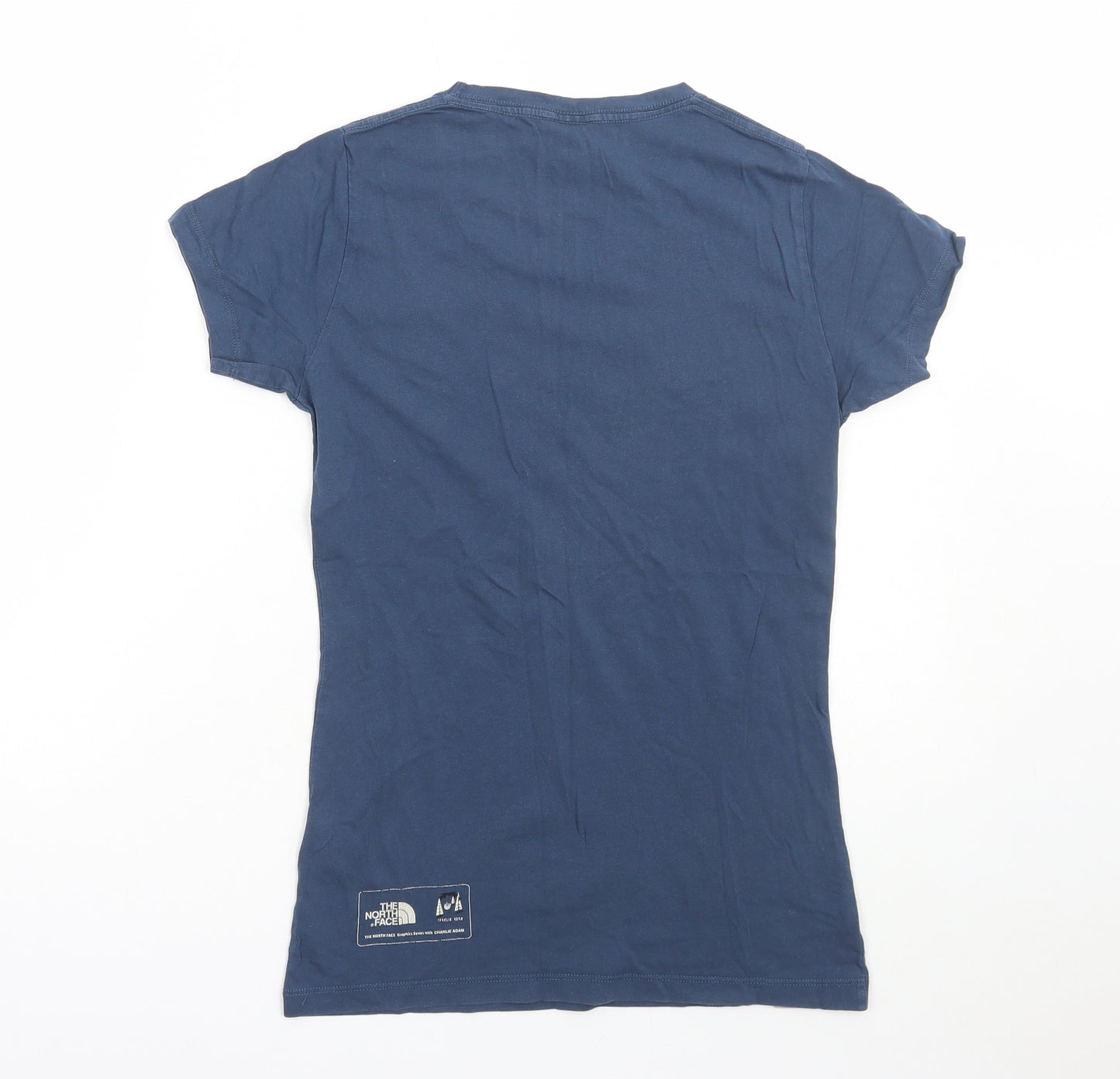The North Face Womens Blue Cotton Basic T-Shirt Size S Round Neck - Explore