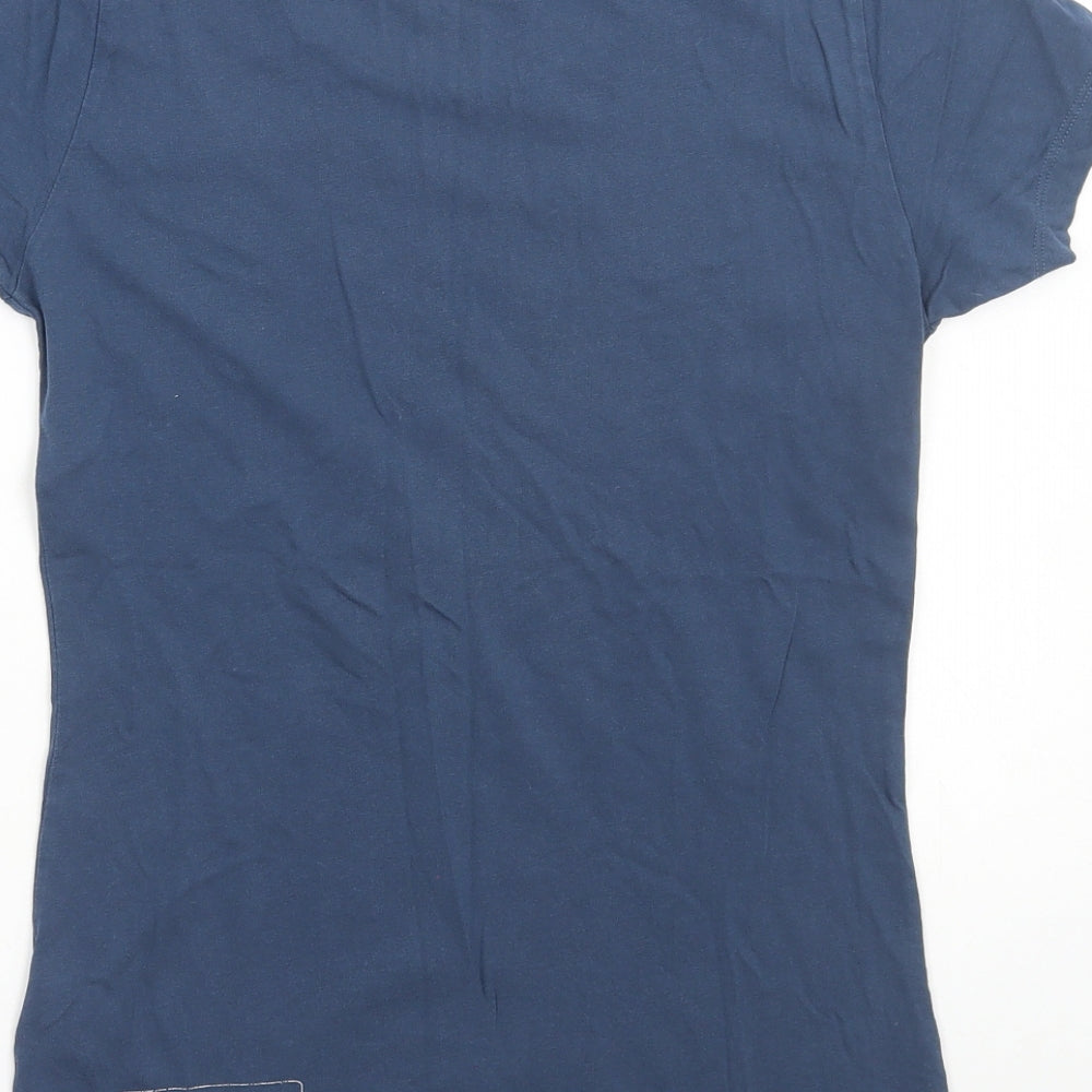 The North Face Womens Blue Cotton Basic T-Shirt Size S Round Neck - Explore