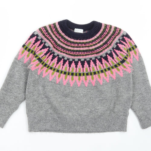 Papaya Womens Multicoloured Round Neck Fair Isle Acrylic Pullover Jumper Size M