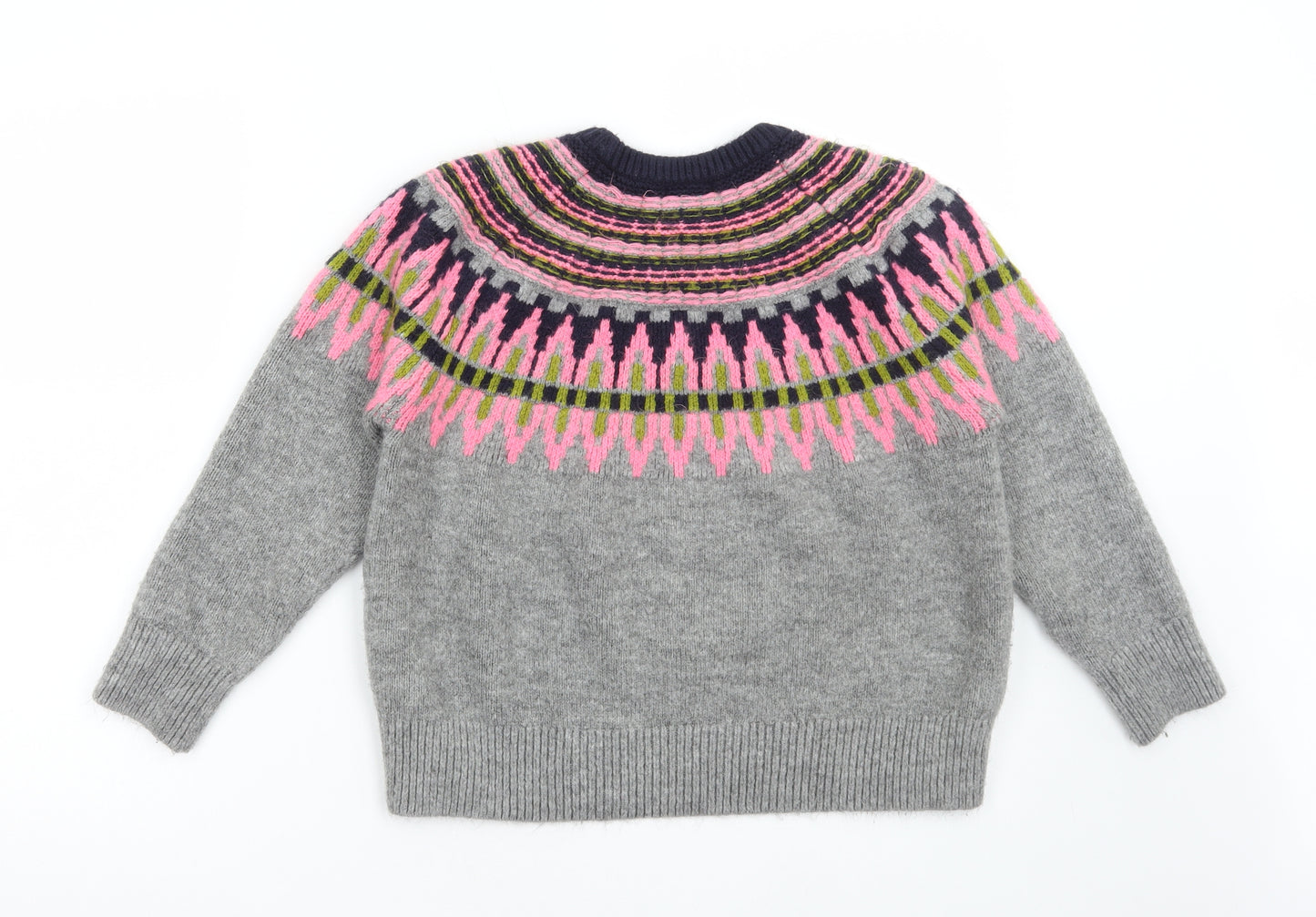 Papaya Womens Multicoloured Round Neck Fair Isle Acrylic Pullover Jumper Size M