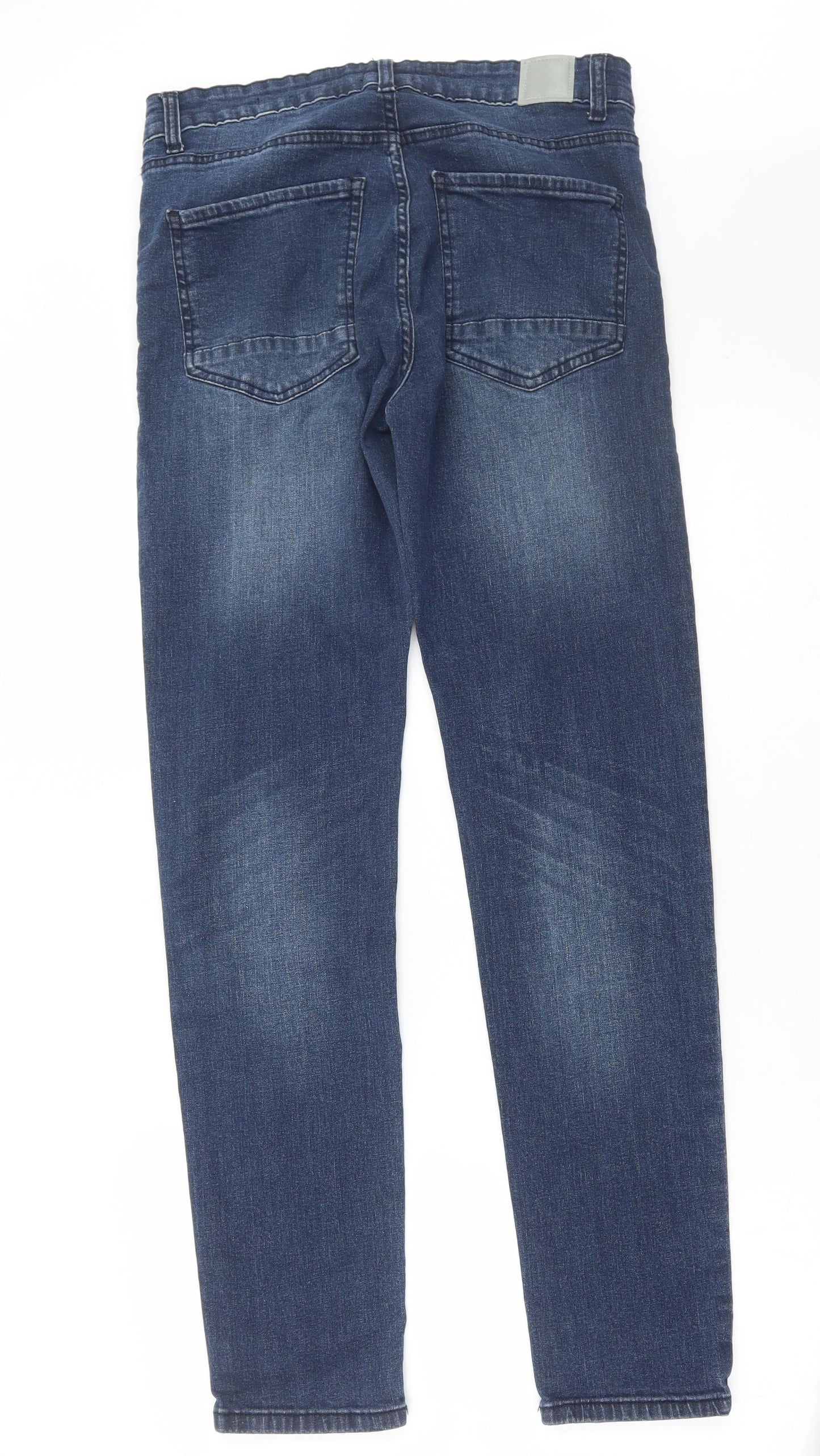 Bench Mens Blue Cotton Straight Jeans Size 32 in L32 in Regular Button