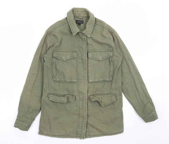 Topshop Womens Green Jacket Size 6 Button