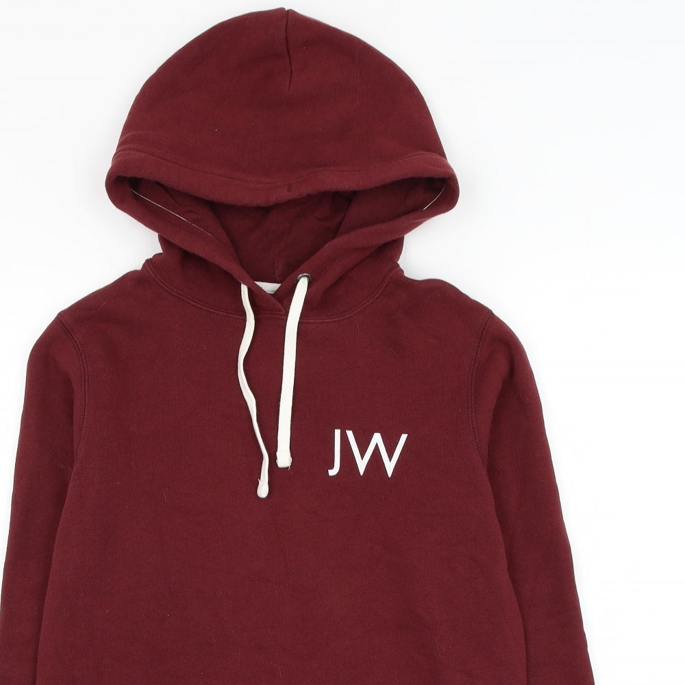 Jack Wills Womens Red Cotton Pullover Hoodie Size 10 Pullover