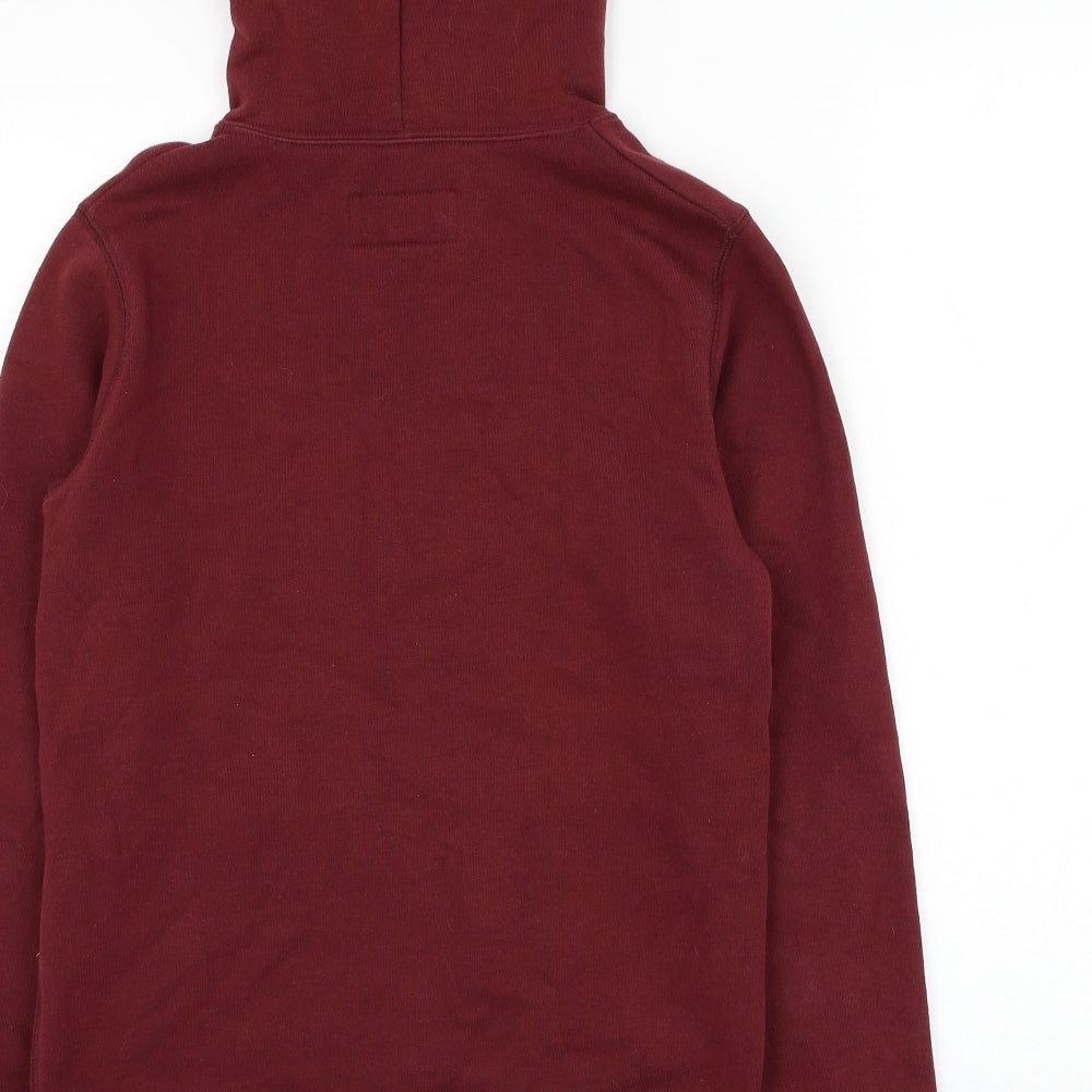 Jack Wills Womens Red Cotton Pullover Hoodie Size 10 Pullover