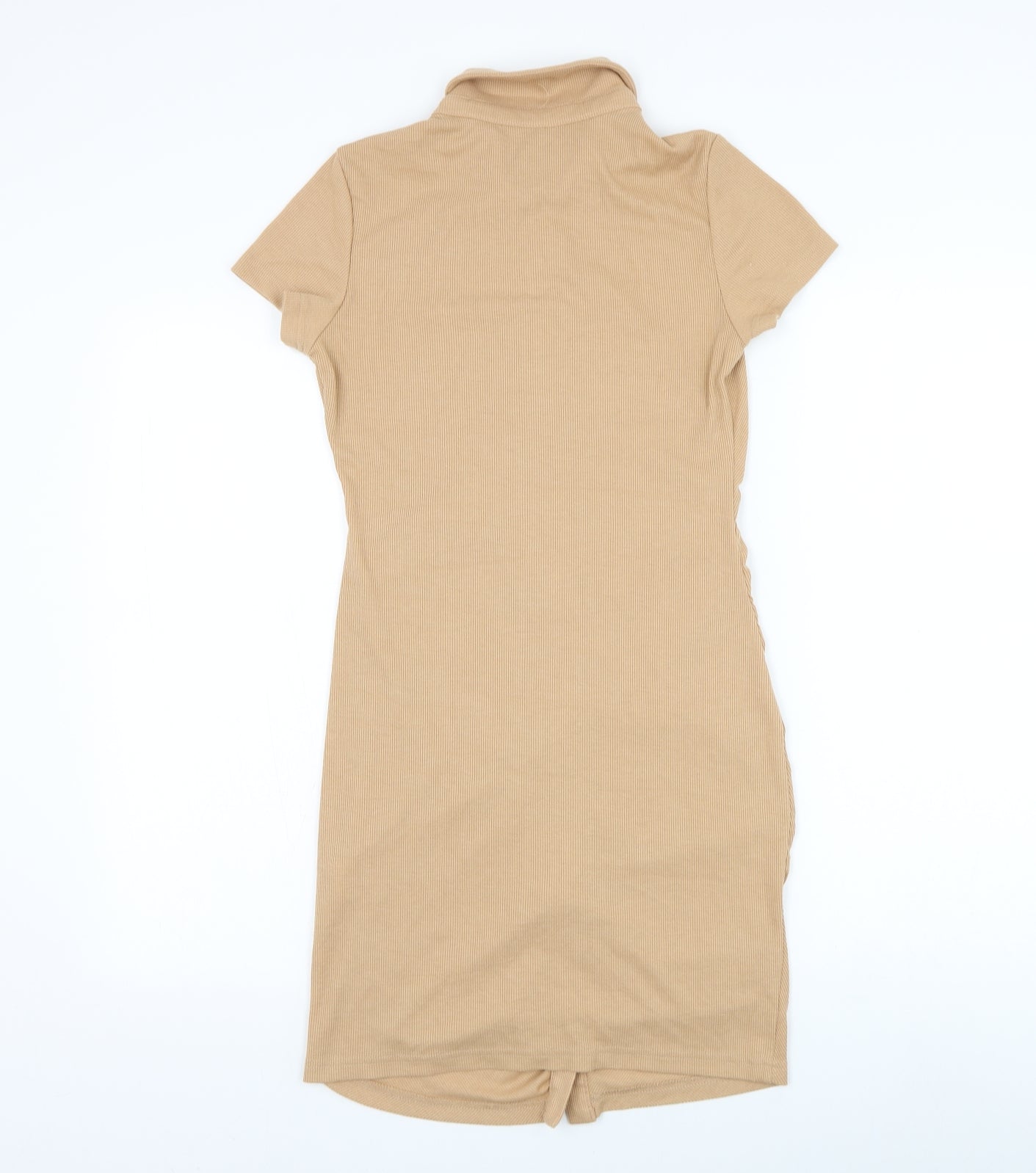SheIn Womens Brown Polyester Pencil Dress Size S Collared Button