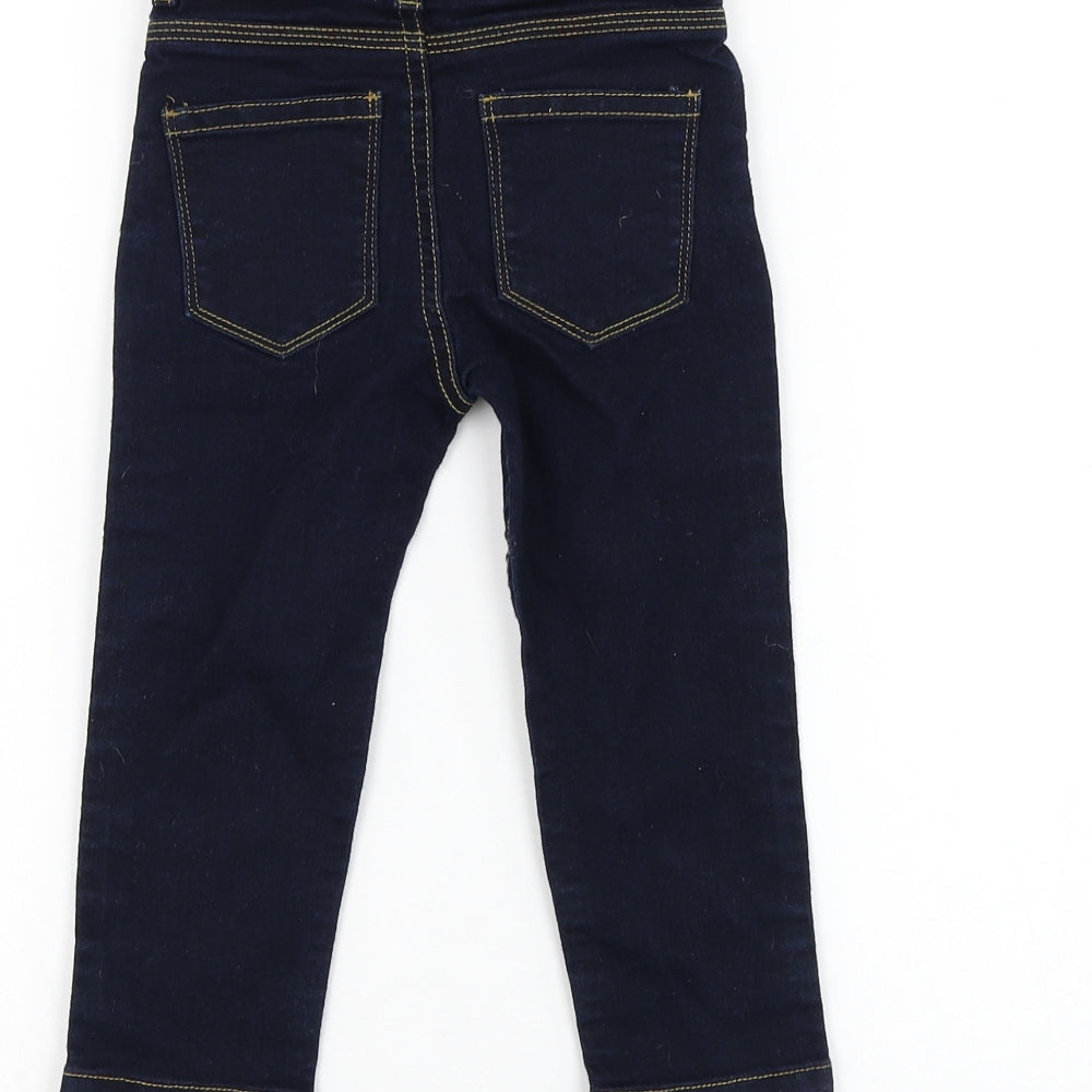 Matalan Girls Blue Cotton Capri Jeans Size 18-24 Months Pullover