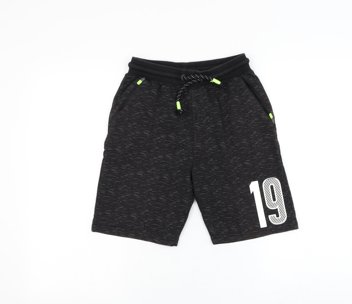 George Boys Black Cotton Sweat Shorts Size 11-12 Years Regular Drawstring - 19
