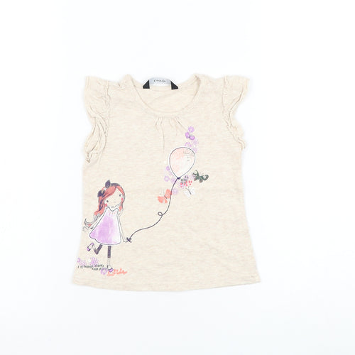 George Girls Beige Cotton Pullover Tank Size 12-18 Months Round Neck Pullover - Balloon