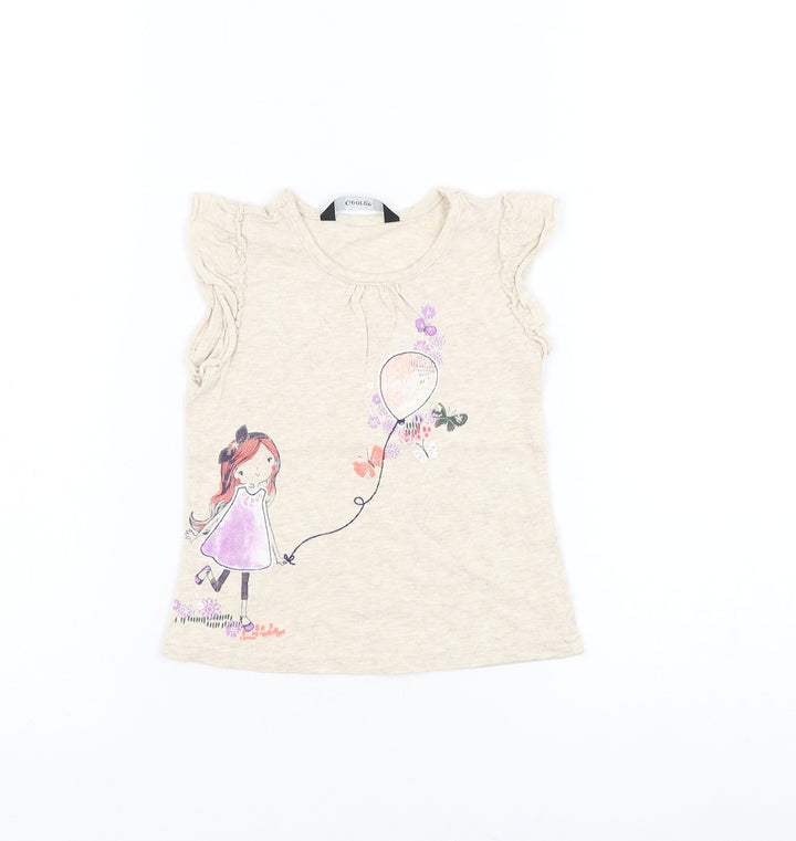 George Girls Beige Cotton Pullover Tank Size 12-18 Months Round Neck Pullover - Balloon