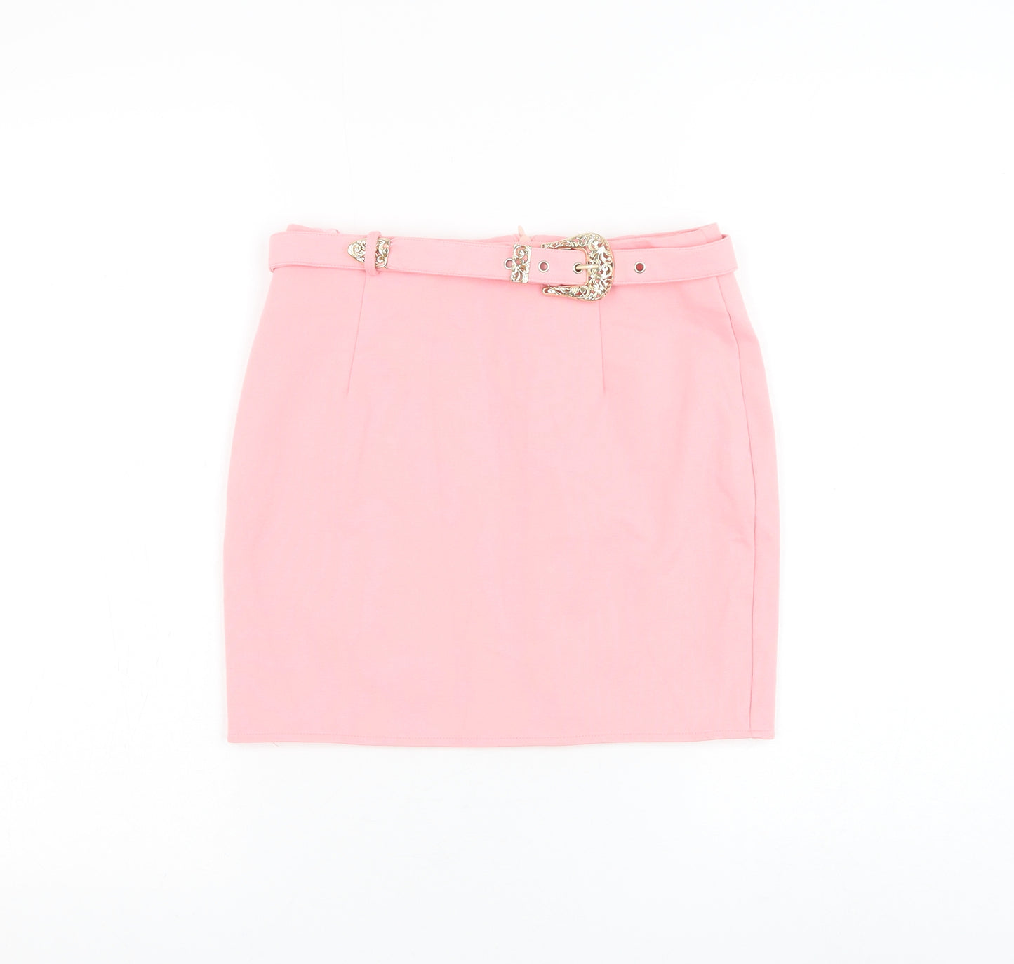 Love & Other Things Womens Pink Polyester Straight & Pencil Skirt Size S Zip - Belted