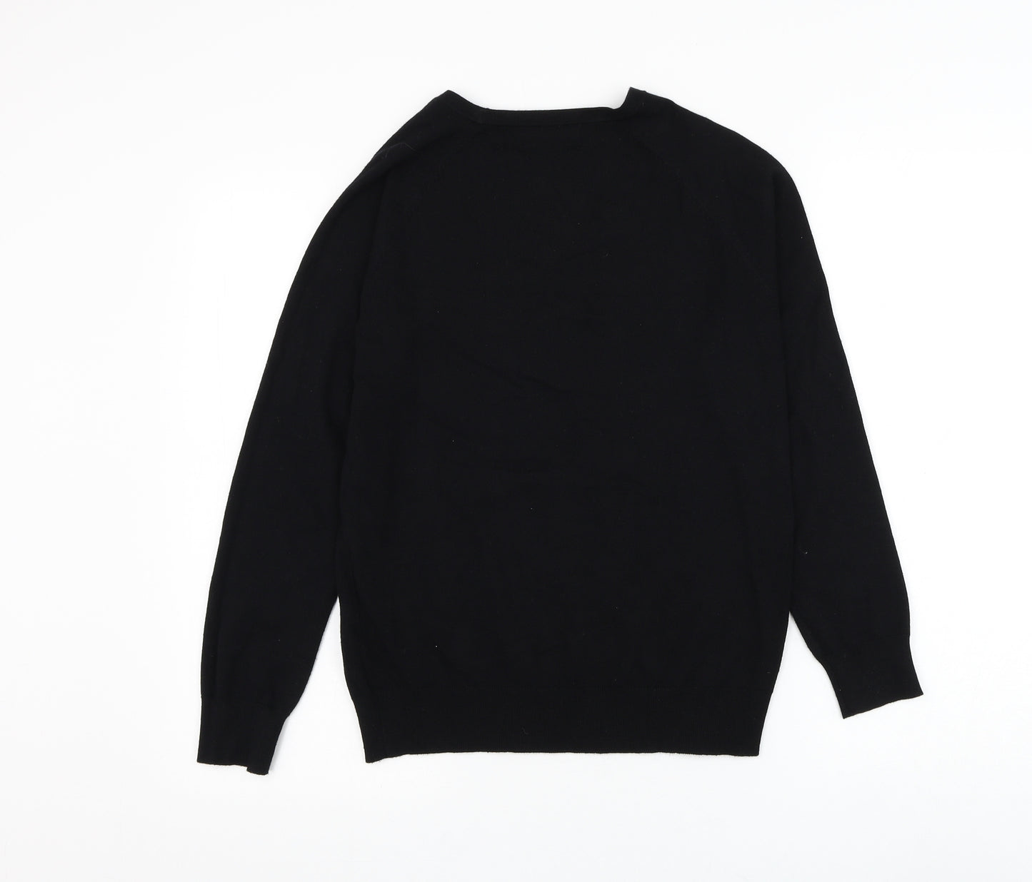 Dunnes Stores Womens Black Round Neck Viscose Pullover Jumper Size M