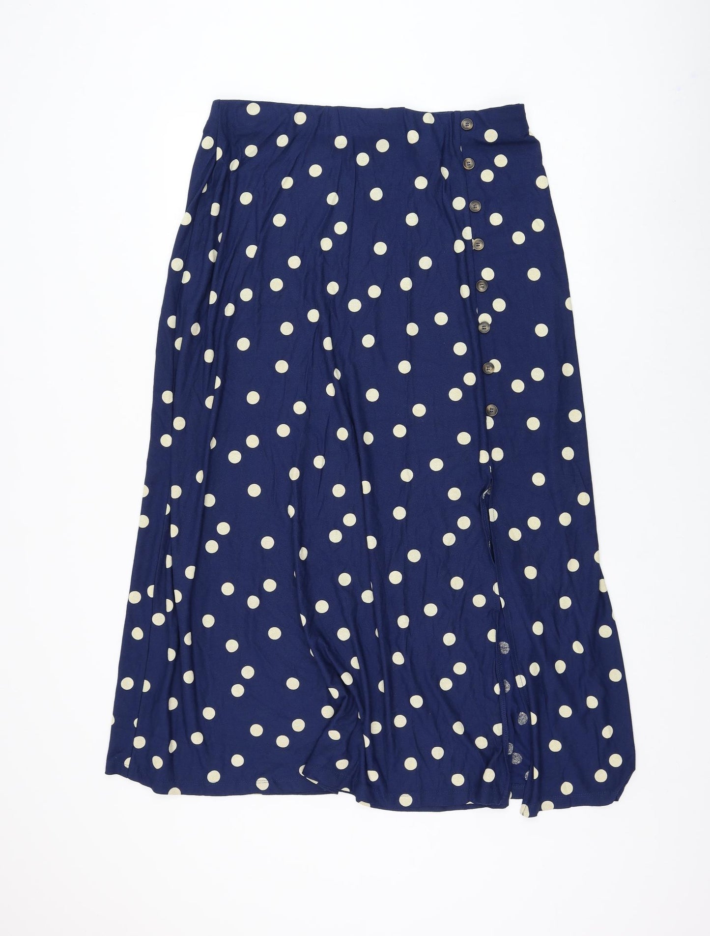 NEXT Womens Blue Polka Dot Viscose Flare Skirt Size 16
