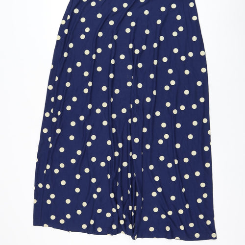 NEXT Womens Blue Polka Dot Viscose Flare Skirt Size 16