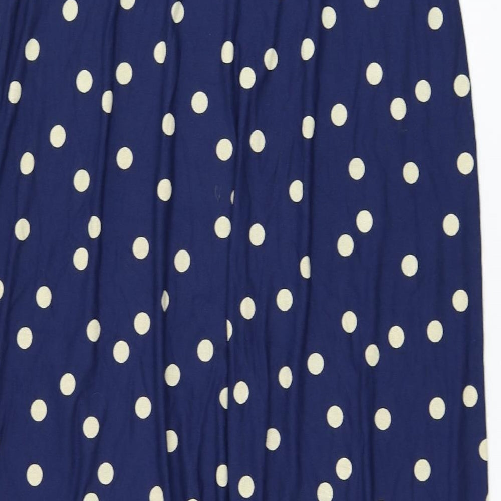 NEXT Womens Blue Polka Dot Viscose Flare Skirt Size 16