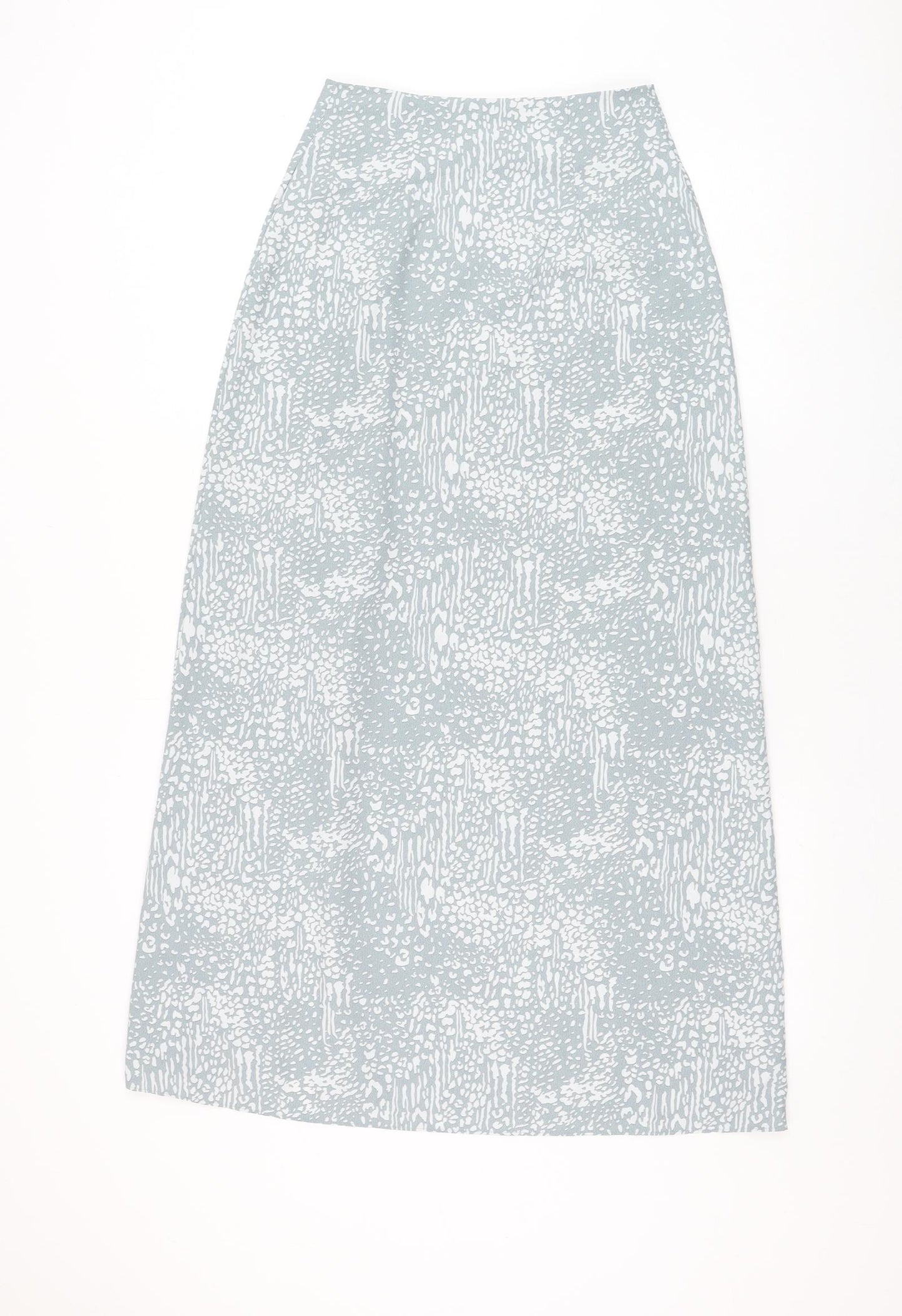 Primark Womens Grey Animal Print Polyester Maxi Skirt Size 4 Button