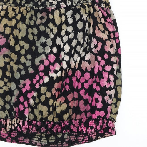 NEXT Womens Black Animal Print Viscose Basic Tank Size 12 Off the Shoulder