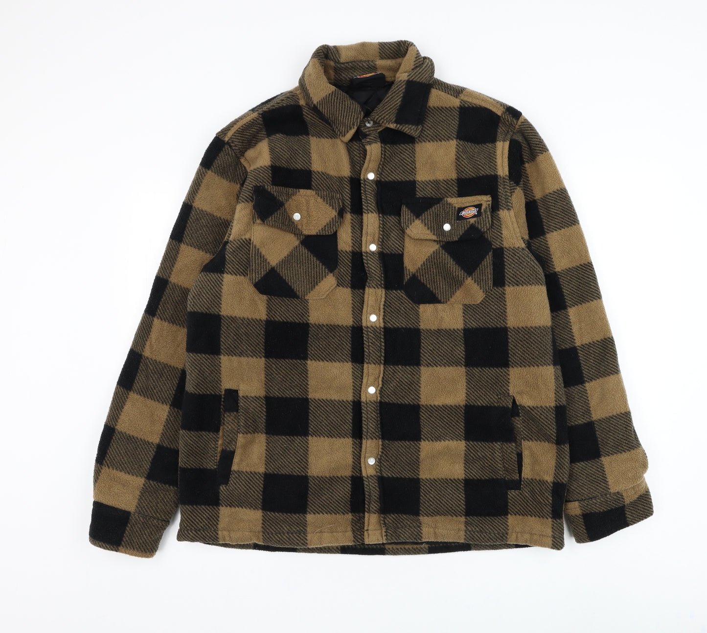 Dickies Mens Brown Check Jacket Size M Button
